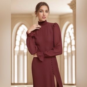 Reformation Stevi Dress Plum Red